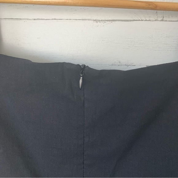 Zara Linen Blend Cut Out Top Black Puff Shoulders Cropped Small - Picture 11 of 16